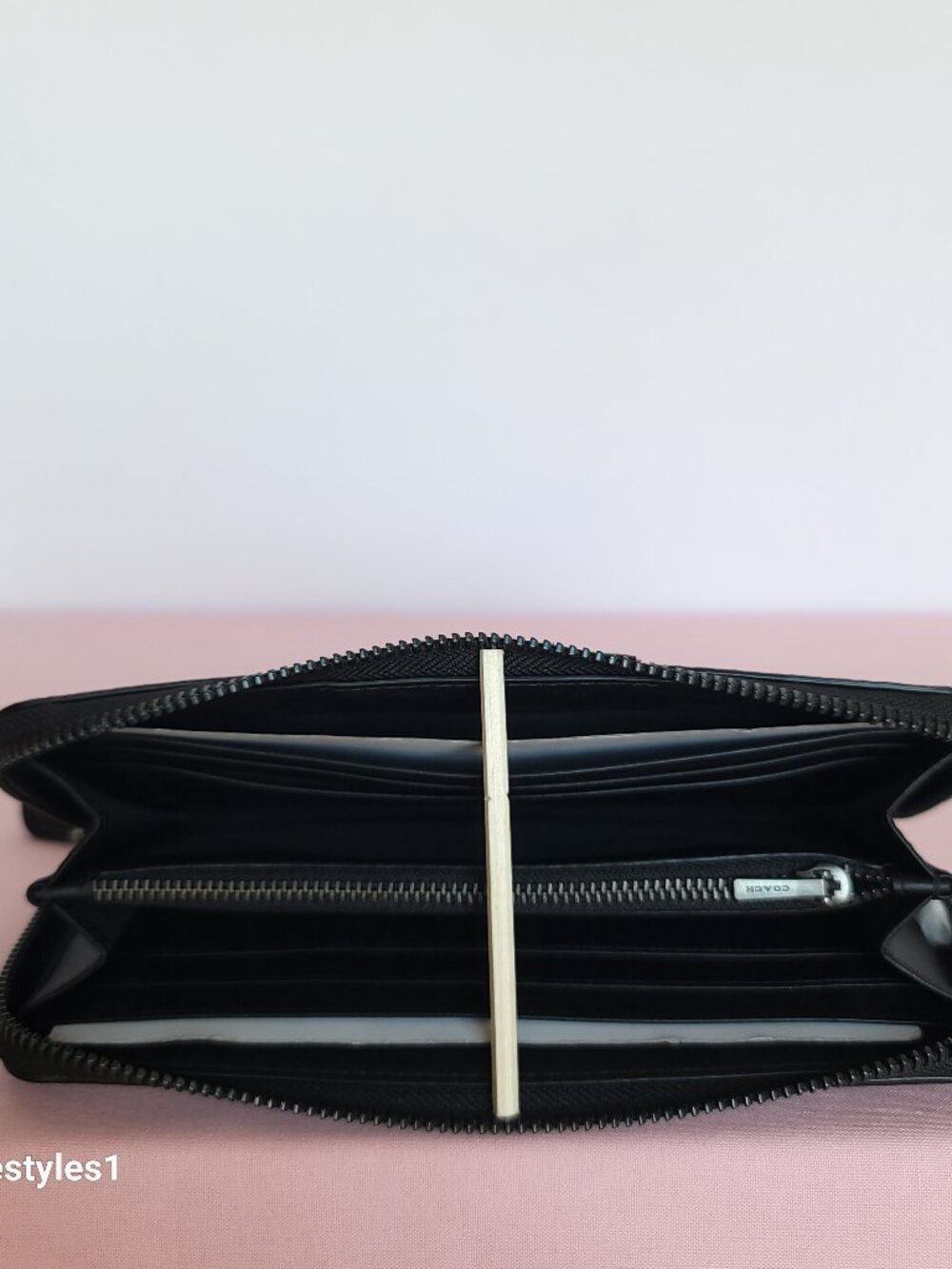 COACH Boxed Slim Accordion Signature Canvas & Leather Wallet w Back-slip pocket⭐ - Picture 13 of 16